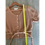 Everlane Organic Cotton Puff Sleeve Button Sweater Top in Rust Women’s sz Medium Photo 10