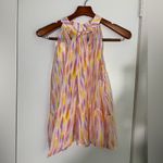 THML  NWT pink, yellow, purple and orange print sleeveless, tie back top M Photo 6