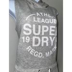 Superdry Athletic League Sleeveless Hoodie Dress Drawstring Heather Gray Photo 3