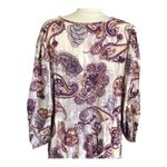 Band Of The Free NWT Lyonnette Paisley Boho Long Sleeve Mini Dress Cream Purple Size M Photo 5