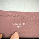 Garnet Hill  Pink Flower Embroidered 3/4 Sleeve Tee Shirt Womens S Casual Basic Photo 5