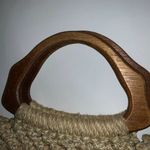 Handmade Vintage 70's Macrame Handbag Purse Tote Tan Boho Hippie Wood Handles Photo 8