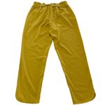 ZARA Pants Women X Small Yellow Tie Waist Crop Ankle Smocked Coastal Preppy Photo 2