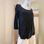 Banana Republic Black Silk Tunic Sheet Back Balloon Sleeves XS Photo 2