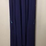 Nightway navy blue open back low cut prom holiday dress size 4 Photo 4