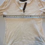 Ralph Lauren LAUREN Off White Long Sleeve Women’s T-shirt with Brown Suede Med Photo 6