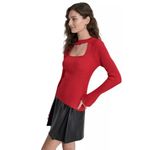 DKNY Long Sleeve Cut Out Ribbed Sweater Size XL Photo 2