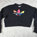Adidas  Originals women's adicolor bold cropped sweatshirt in black, Size large Photo 0