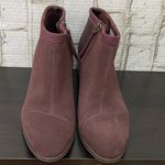 Toms  10015845 “Loren” Booties Metallic Suede Stacked Heels Ankle Boots Size 9 Photo 3