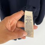 Free People Navy Blue Floral Beaded Embroidered Chiffon Dolman Sleeve Dress M Photo 6