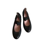 Taryn Rose  Black Leather Mary Jane Wedges Size 6.5 Photo 9