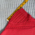 Arizona Jeans Vintage Arizona Jean Co Cardigan Sweater Womens Large Coral Crochet Top Y2K 90s Photo 5