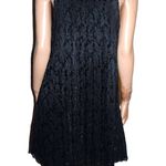 Zara Black Velvet Trapeze Bow Tie Neck Dress L NWT Photo 5