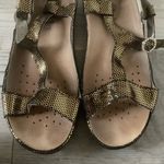 The comfort club women’s gold sparkle strappy sandals summer shoes Sz 40 Black Photo 8