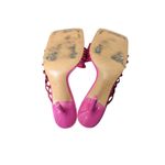 ZARA  Rhinestone Vinyl High Heel Sandals Hot Pink Bling Square Toe Y2K Party Shoe Photo 6