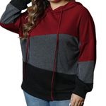 RED GRAY BLACK COLOR BLOCK DRAWSTRING HOODIE SIZE 3X 22 Photo 12