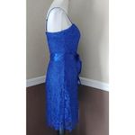 Fashionomics  ModCloth NEW Electric Blue Lace Mini Dress with Ribbon Sash Medium Photo 3
