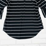 Tickled Teal  Women's XL Top‎ Black White Striped Bell Sleeve Round Neck Photo 4