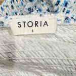 Storia  White Blue Floral Ruffle Crop Top Women’s Small Photo 2