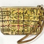 Coach Poppy Graffiti Plaid Scribble Cream Bag Wallet Wristlet Photo 4