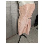 Antonio Melani  Strapless Sheath Dress Pink Textured Metallic Belted Size 10 Photo 3