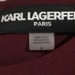 Karl Lagerfeld  Paris Burgundy Shift Dress, W/Crochet Bell Sleeve Sz. 6 NWT! Photo 5
