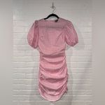 Reclaimed Vintage Pink Gingham Puffy Sleeve Ruched Side Dress Size 2 Photo 9