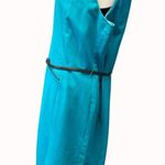 Calvin Klein Womens Aqua Blue Sleeveless Sheath Belted Dress Size 10 SKU 6542 Photo 3