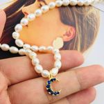 Set Of 2/ Freshwater Peal Pendant With 16 Inches Paper Clip Chain Silver Photo 4