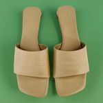 Balenciaga Duty Free Nude Sheepskin Leather Logo Flat Sandals Size EU 40 - US 10 Photo 0