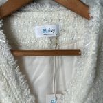 Bluivy Tweed Sparkle French Chic Gold Button Down Long Sleeve Frayed Blazer Photo 9