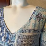 Chico's Chico’s Mosaic Patchwork Patterned Top Blue Yellow 3 16 XL Photo 1
