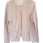 Jeanne pierre VTG Cardigan Cotton Knit Layering Top Lightweight Pink Sweater L Photo 0