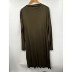 Ted Baker London Dress Womensn 4 Green Brown Draped Jersey Stretch Long Sleeve Photo 4