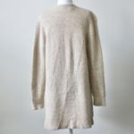 Time and Tru Cream Oatmeal Speckled Midi Open Cardigan Sweater Pockets Small Photo 3