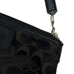Coach Wristlet Womens Signature Monogram Fabric Zip Closure Black Gray/Green Photo 10