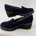 Vionic Women 6 WIDE Willa Wedge Suede Loafer Navy Blue Arch Support Ortho NWOB Photo 1