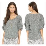 Free People Free People FP Beach Nani Top XS Marled Grey Rolled Sleeve Slouchy Coast Photo 1
