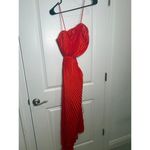 Alice + Olivia Red Pleated Cutout Midi Dress Party Cocktail Occasion Size Unknown Photo 5