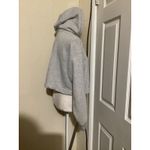 Good American Grey Cropped Fleece Lined Hoodie Sweatshirt Women's Size S Photo 1