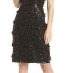 Eliza J Black 3D Floral Sequin Cocktail Dress Black Halter neck Sz 14 Photo 1