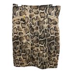 Michael Kors Pencil Skirt Mambo Snakeskin Print High Waist Knee Length Zip Sleek Photo 1