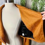 NEW Camel Suede Moto Jacket Tan Photo 8