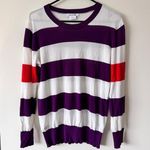 Lacoste Women's 100% Cotton Purple White Orange Stripe Sweater Size 40 (Medium) Photo 0