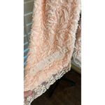 Chenille Style Faux Fur Scarf With Lace‎ Pearl Detail Victorian Romance NEW Pink Photo 2