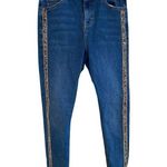 Topshop Moto Jamie High Waist Ankle Grazer Jewel Side Striped Jean Size 28 Photo 0