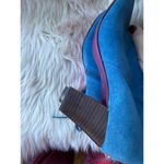 Twiggy London Blue Suede Women's Heeled Boots with Side Zipper and Buckle Detail Size 9.5 Photo 5