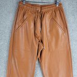 French Connection Crolenda Faux Leather Joggers Womens 6 Tan Orange Paperbag Photo 2