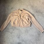 Witty Fox Embroidered Butterfly Tan Two Piece Cropped Cardigan & Top Set SIZE XS Photo 1