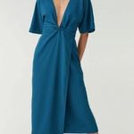NEW VETTA The Convertible Wrap Tie Dress Getaway Midi Azure Blue XS NWT Photo 0